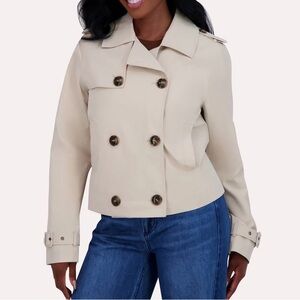 Madden Girl Cream Double-Breasted Pea Coat XS NWT